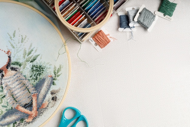 Vyšívací materiál a vzory